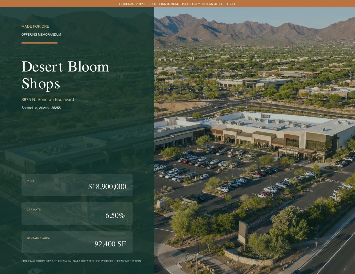 Desert Bloom Shops offering memorandum cover
