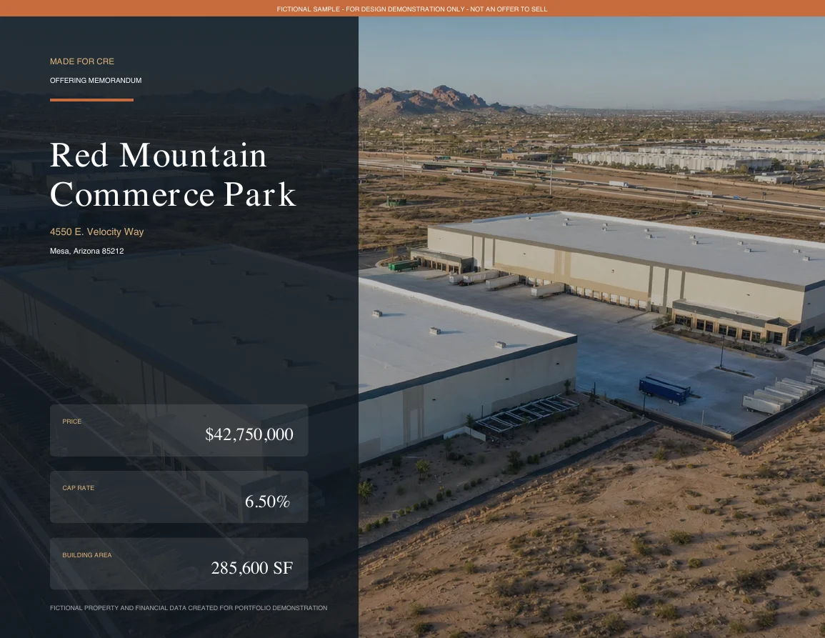 Red Mountain Commerce Park offering memorandum cover